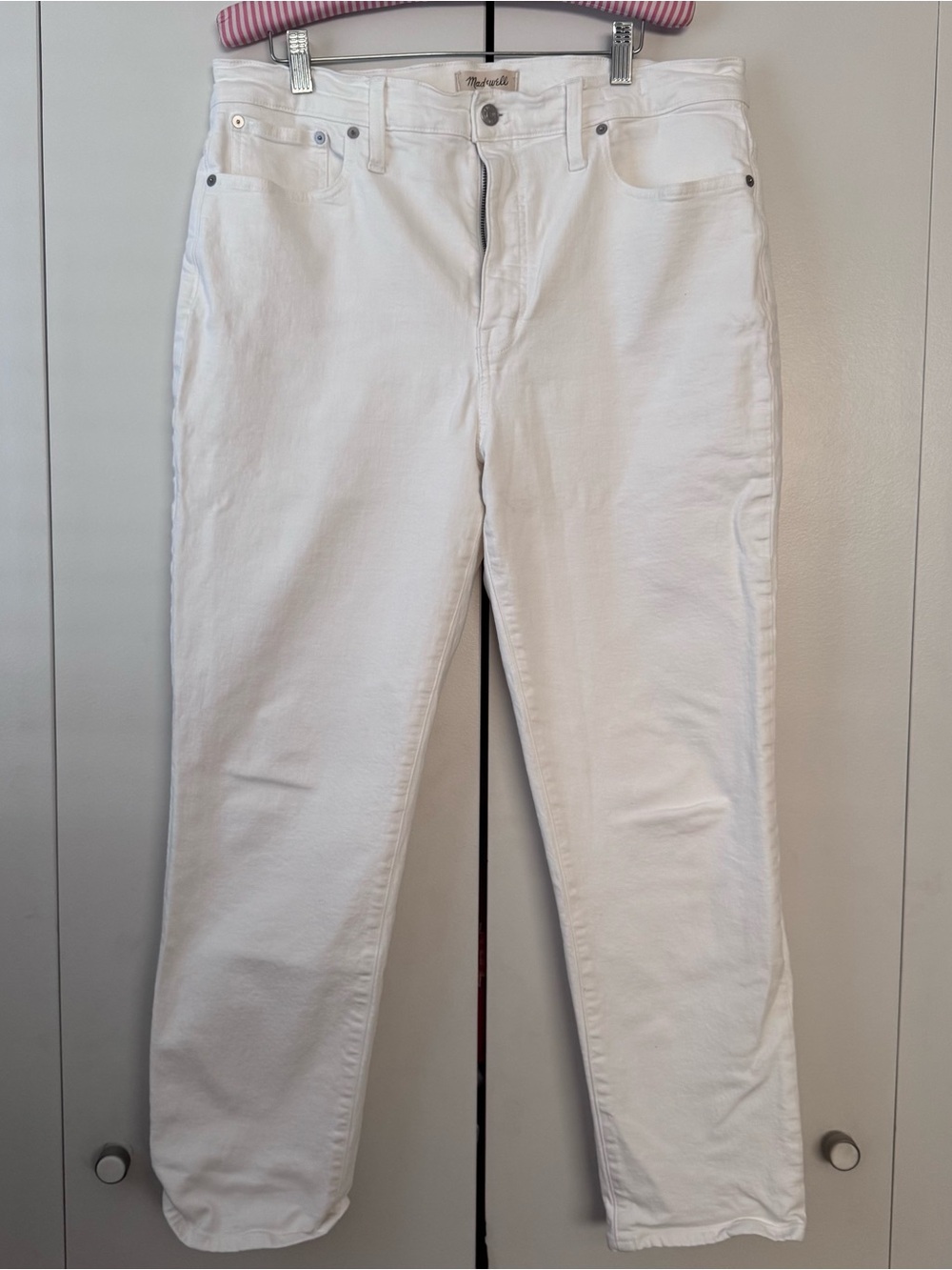 Madewell Women's Straight-Leg White Denim Jeans